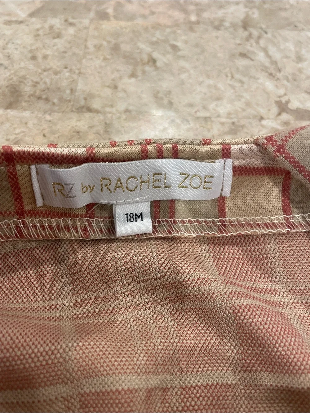 Baby Fall Gear Rachel Zoe Beige and Red Plaid Pinafore dress